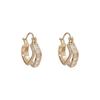 Hong Kong Style Square Zircon Earrings - Elegant Light Luxury Design
