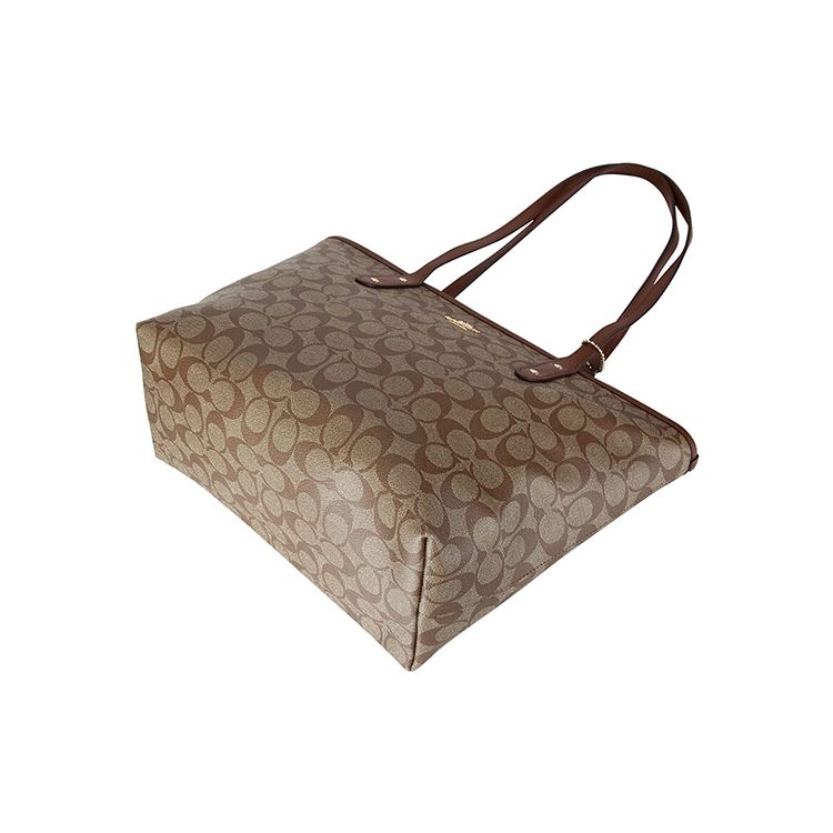 Coach City Zip Tote 30 Classic Monogram Tote Shopping Bag Women tote Khaki 58292-IME74
