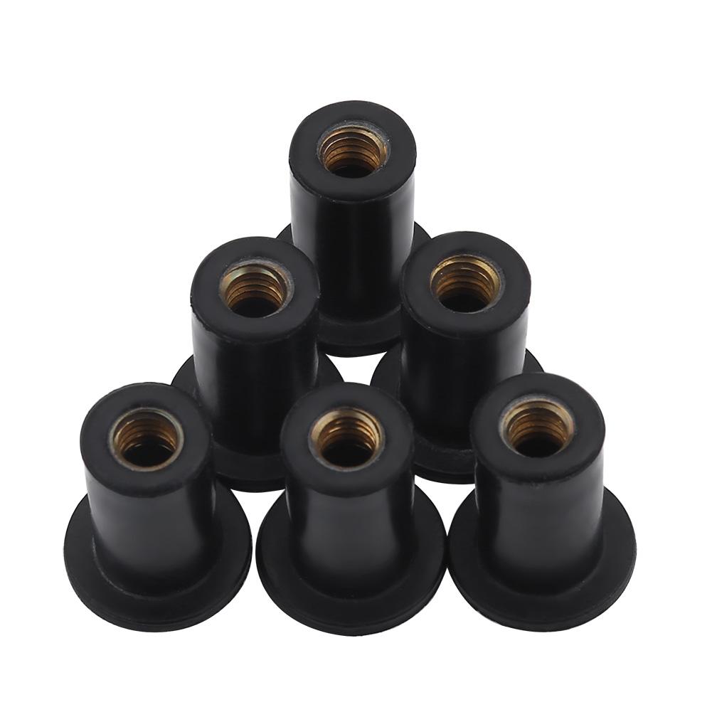 6pc M5 Rubber Well Nuts Windshield Bolts for Motorcycles Kayak Canoe Boats