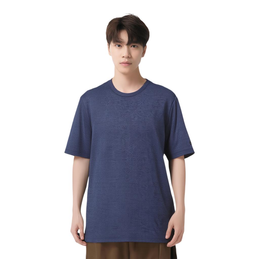 Adidas Solid Color Breathable Training Running Short Sleeve T-Shirt Men Tops Blue FM5395