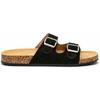 Gino Black Cork Sole Buckle Flip-Flops 41