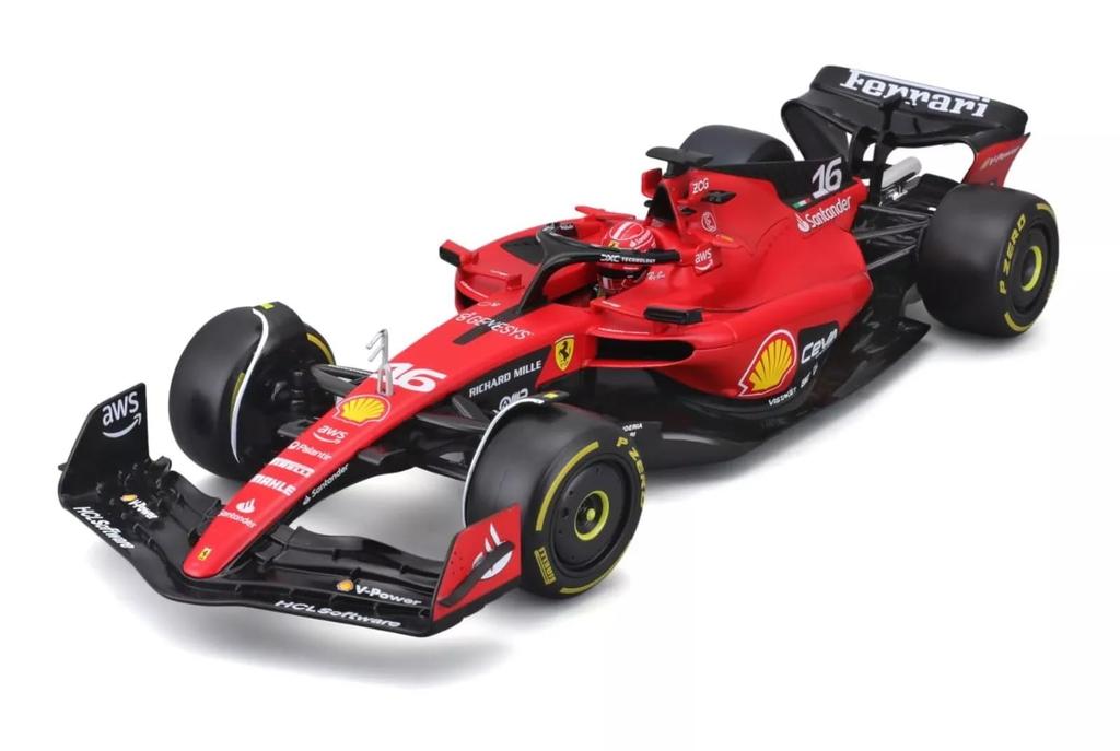 Bburago Scale Ferrari F1 Charles Leclerc 2023 Diecast Car with Clear Case 1/24 SF-23#16