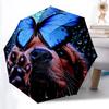 1pc Butterfly Dog Automatic Open/Close Umbrella with Folding Feature Compact Travel Umbrella, Lightweight Design, for Commuting138