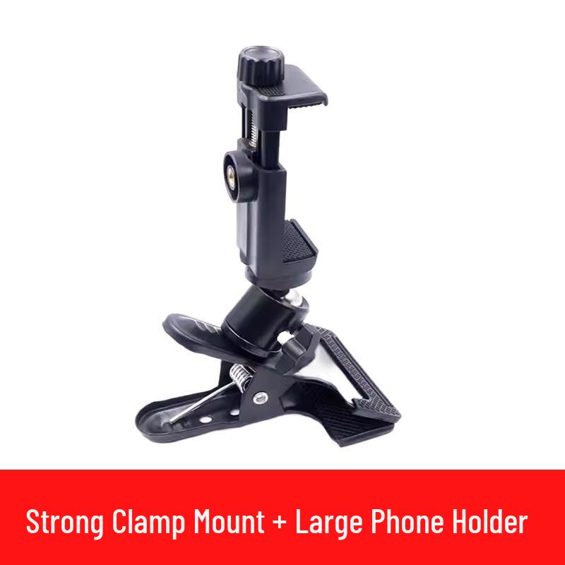 Universal Metal Desktop Stand for Mobile Live Streaming & Photography - Strong Clip, 1/4" Extension