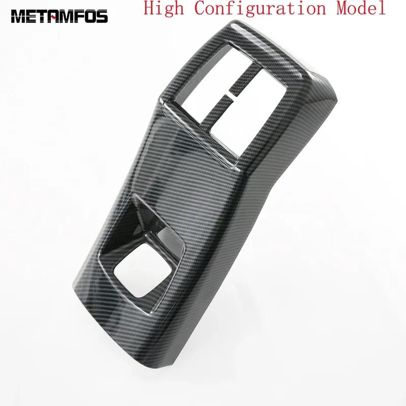 For Kia Niro -2024 2025 Carbon Fiber Rear Seat Air Conditioner Vent Outlet Cover Trim Frame Sticker Accessories Car Styling