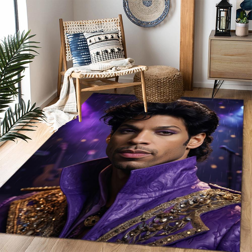 Prince Purple Guitar Performance Carpet Suitable For Outdoor Playrooms Dormitory Study Room Antislip Rug Office Home Decor Wedding Party Gift