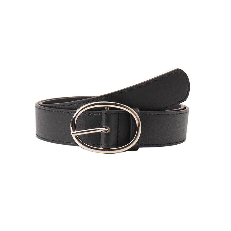 New Fashion Versatile Oval Pin Buckle Women's Belt Simple Style High-end Wide Belt Women's Decorative Jeans Belt