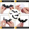Halloween Bat Sticker 3D Wall Made PVC Party Accessories Recyclable Realistic Feel Removable Non-Damaging Glass Interior DIY Window Decoration Room (4