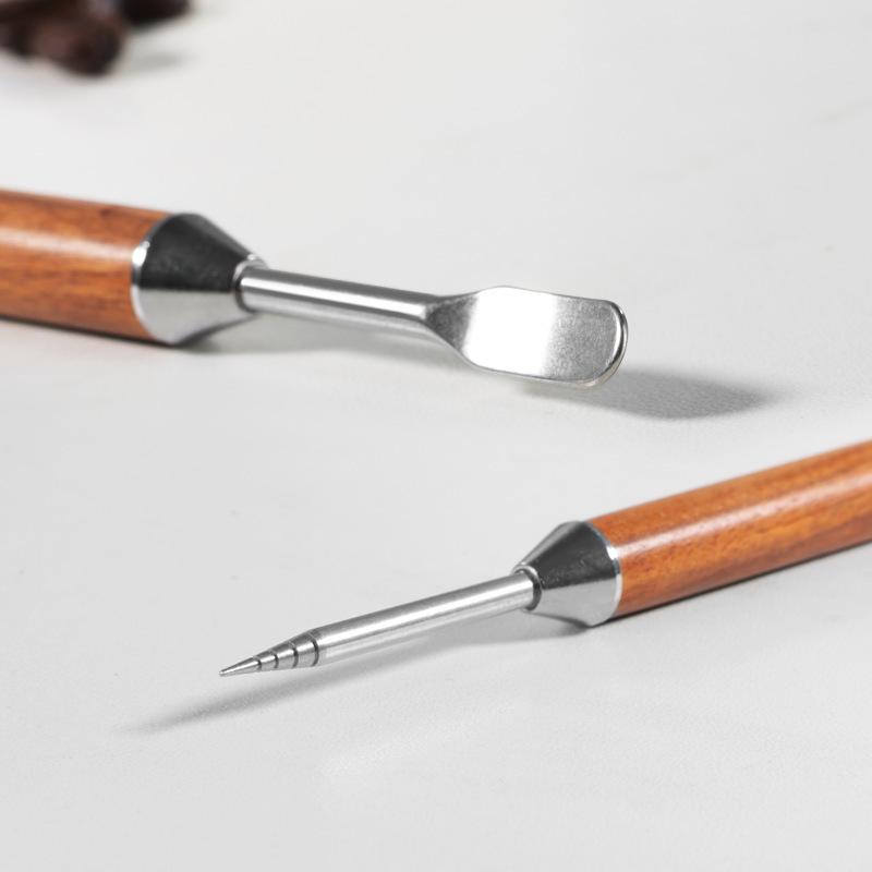 Pix din Oțel Inoxidabil pentru Artă Latte Cafea Oțel Inoxidabil Condimente Cappuccino Acul de Tras Mâner din Lemn Cârlig pentru Sculptură pentru Design Floral