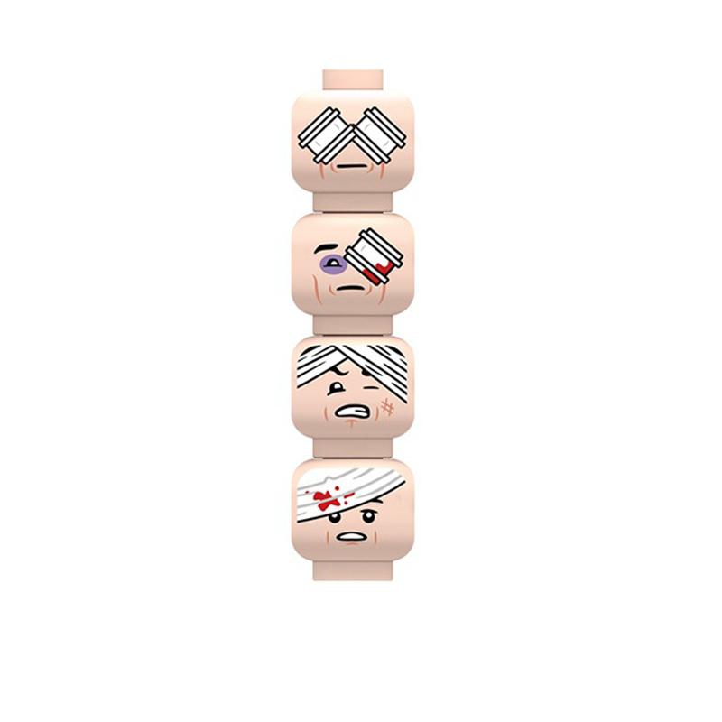 

Non-Toxic Ww2 Injured Emotional Face Heads Building Blocks Army Soldiers Figures Zombie Heads Military Weapon Parts Bricks Toy