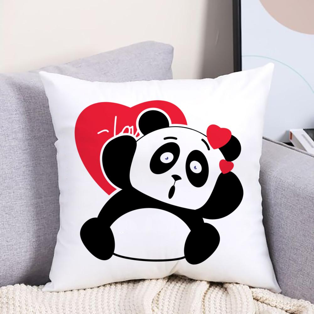 Panda Love Pillow Case Cushion Cover for Children Room Soft Pillowcase Bedroom Party Decoration Housewarming Birthday Gifts