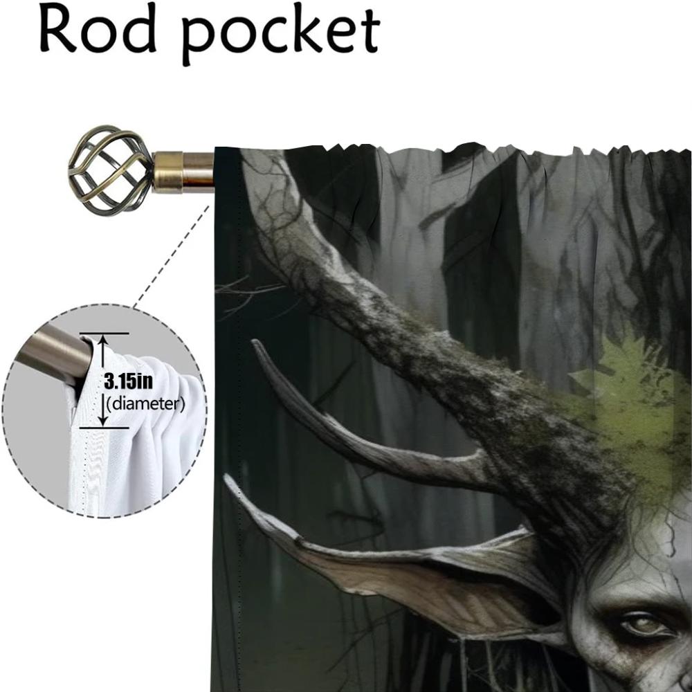 Tiul do Sypialni Upiorna Atmosfera Mrocznej Fantazji Zasłona Okienna do Pokoju 2 Panele Przegroda Zaciemniające Zasłony 2 Sztuki Rolety