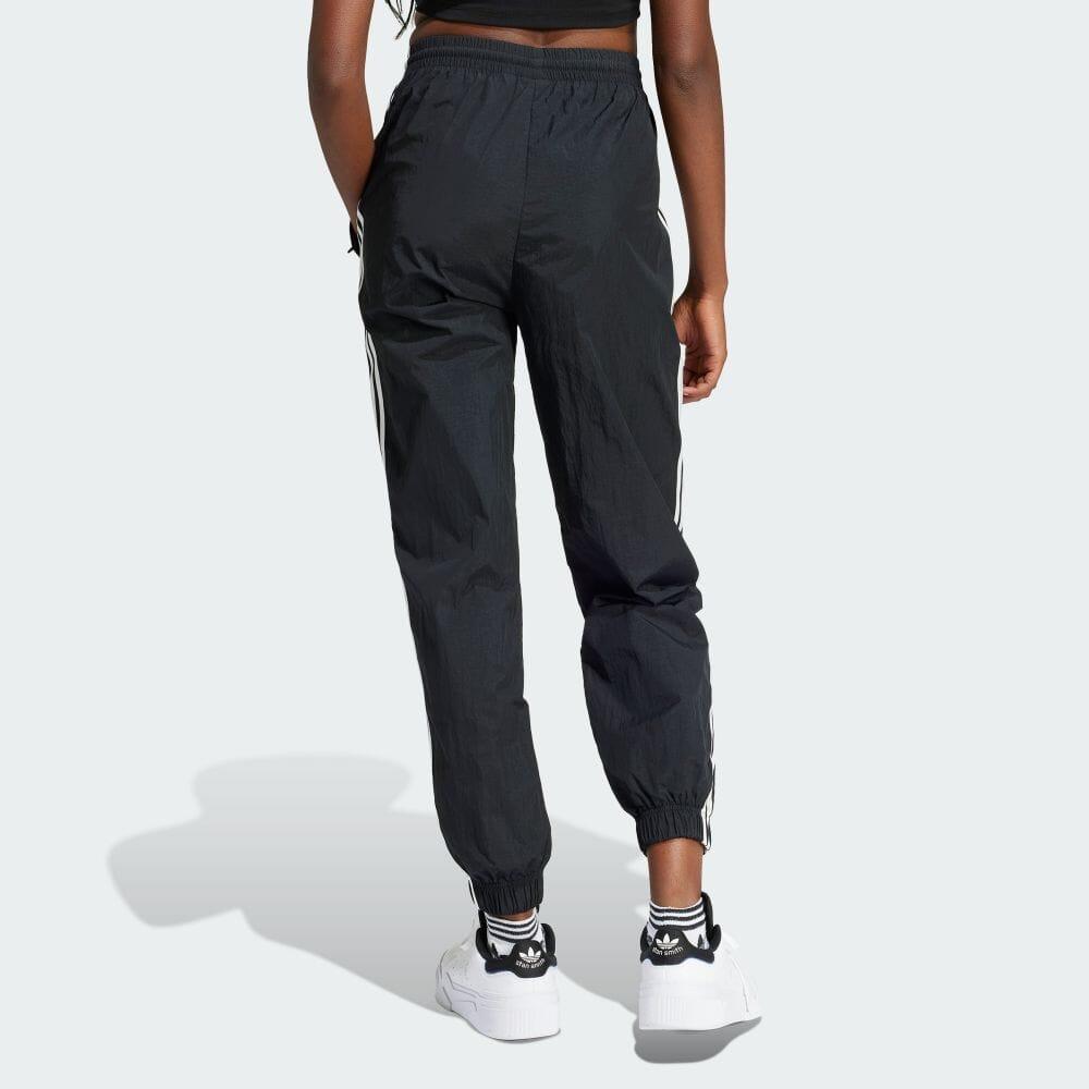 Adidas Originals Three Stripe Logo Print Elastic Waist Cuffed Casual Pants Women Bottoms Black IU2530
