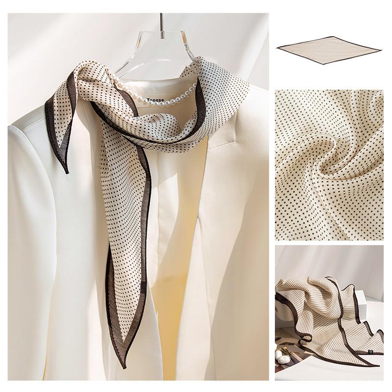New Wool Silk Scarf for Women Fashionable and Versatile Long Strips  High-end Printed Neck Scarf Exterior