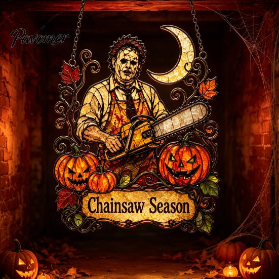 Unique Gifts for Horror Lovers Halloween 2D Window Hanging Decor, Acrylic Glowing Suncatcher with Outdoor Waterproof Party Supplies Ghost Tree
