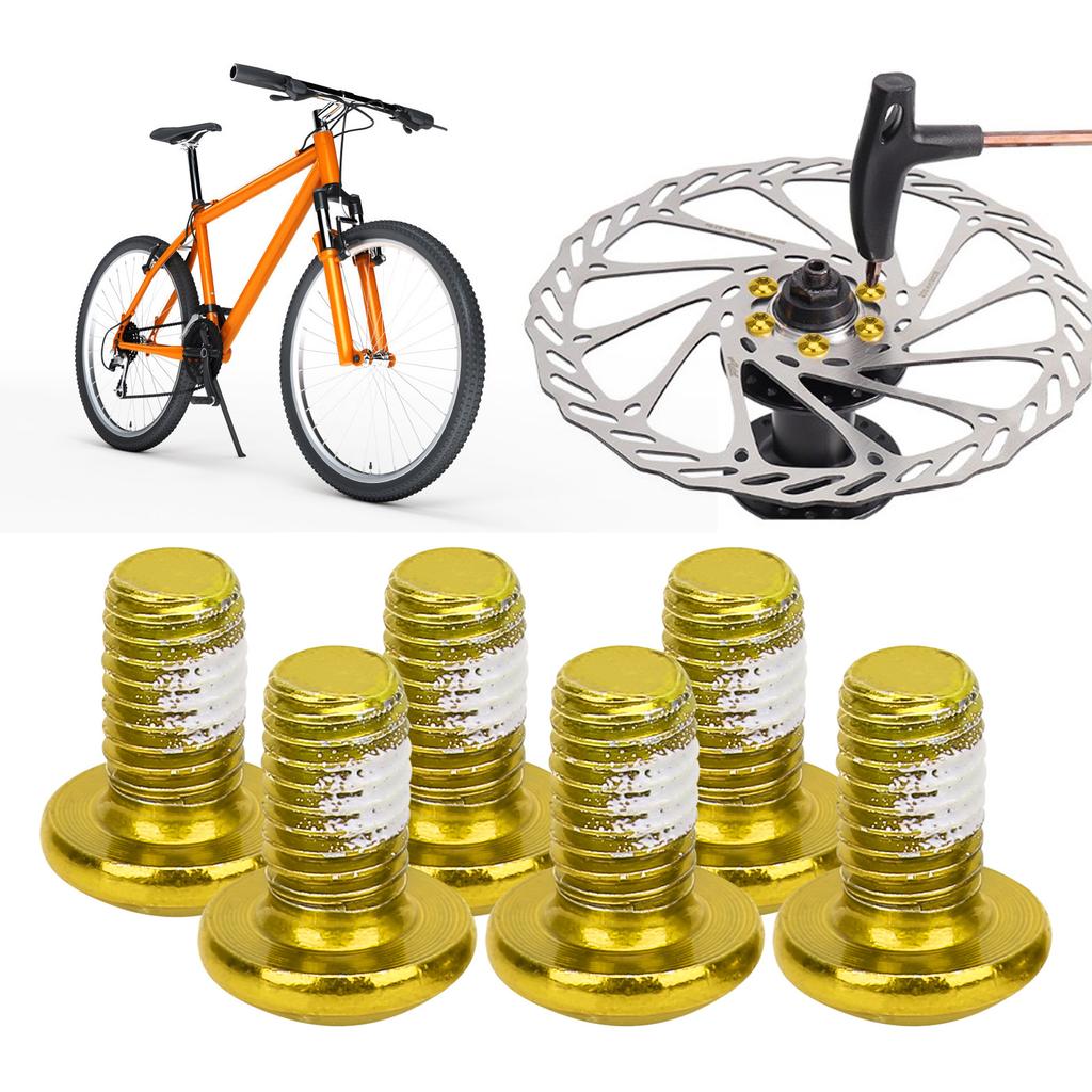M5x10mm Mountain Bike Brake Disc Titanium Steel Screw Bicycle Universal T25 Head BoltsYellow