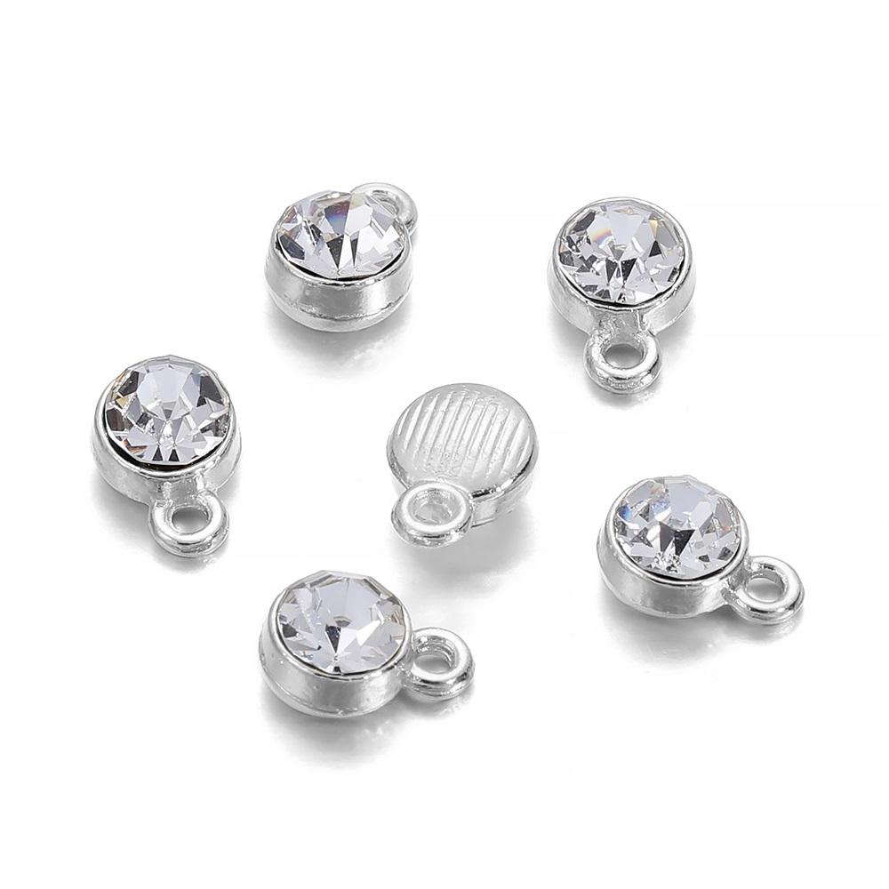 20Pcs/Lot Colorful Crystal Birthstone Dangle Charms Necklace Bracelet Earring Keychain Pendant For DIY Jeweley Making Supplies