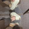 Little White Shoes Women's 2025 Autumn and Winter New Lightweight Round Head Heightening Platform Bread Shoes Popular Versatile Casual Sports Shoes
