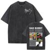 Bad Bunny DTMF Debi Tirar Mas Fotos Album Cover Tshirt Men Fashion High Street T Shirts Summer Tops Vintage Washed T Shirt