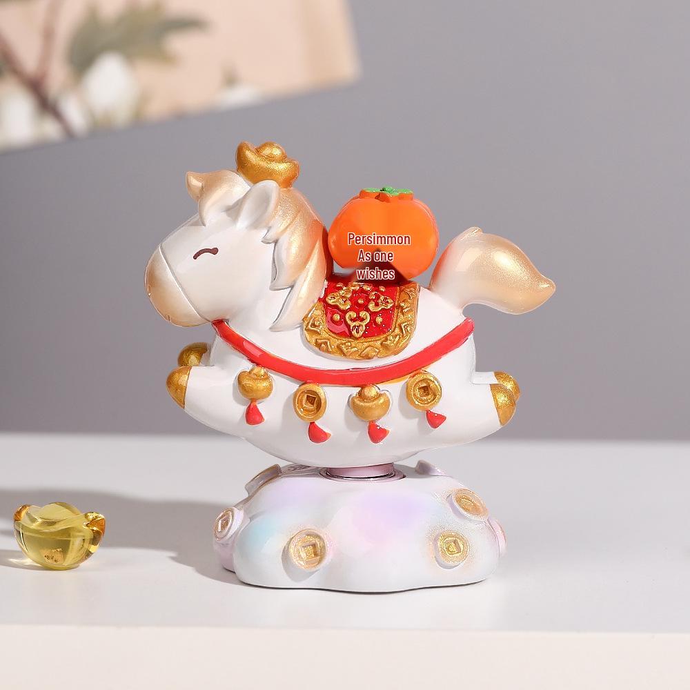 

Chinese Style Cai Cai Horse Figurine: Creative Rotatable Desk Decoration Gift Small Cai Cai Figurine