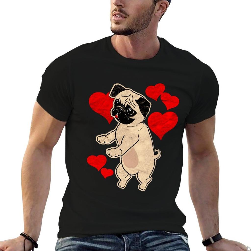 Valentines Day Pug Flossing Dog Tshirt Summer Holiday Tshirt