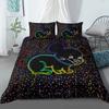 Kids Cartoon Dreamy Sparkle Mouse King Queen Duvet Cover Rat Bedding Set Girly Cute Animal Comforter Cover Polyester Quilt Cover