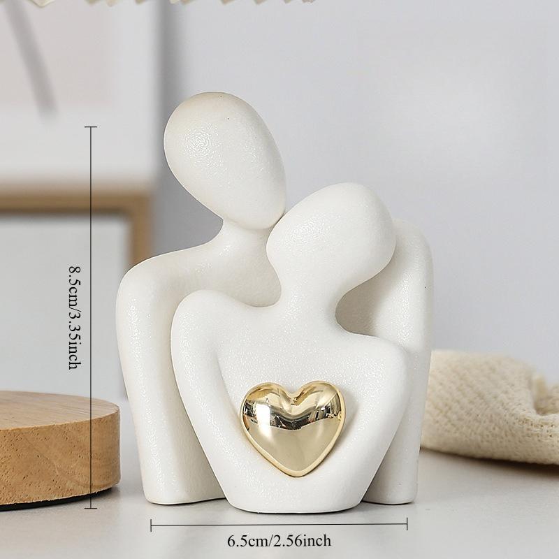 

1pc Statue Ornament Romantic Couple Embrace Sculpture Bedroom Home Interior Decor Valentine Art Craft Gift Room Desktop Sweet