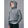 Gray Ribbed Hood Half Zip Azi4ts04mg