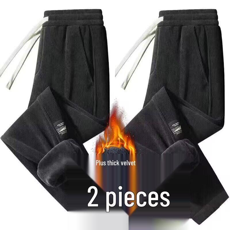 Men's Wear-Resistant Corduroy Jogger Work Pants for Autumn/Winter Construction Site Use