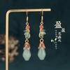 Steel Fun New China-Chic PingAn Buckle Koi Earrings Female Design Light Luxury Traditional Earrings Jewelry Accessories