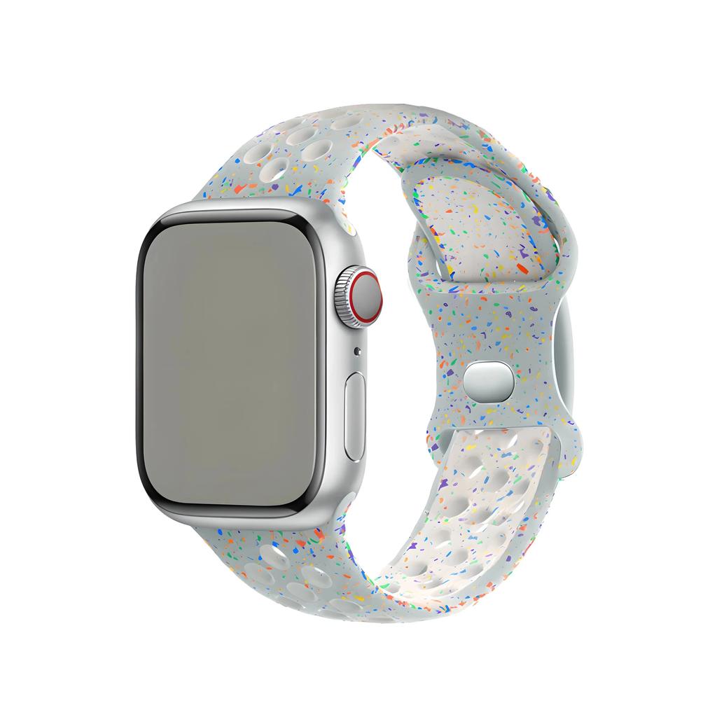 Color Particles Strap for Apple Watch Ultra 2 Band 49mm 45mm 44mm Silicone Bracelet for IWatch Series 9 8 7 6 5 41mm 42mm SE 4 3