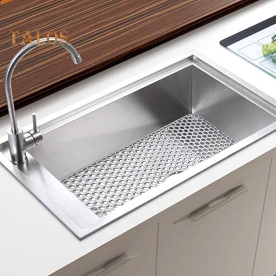Silicone Sink Mat with Center Drain Heat-Resistant Flexible Non-Slip Design Easy To Clean Reusable Sink Protector Mat