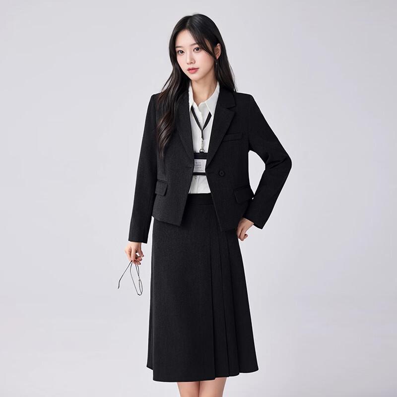 Teroman Women s Short Blazer & Pleated Skirt Suit Set 3XL