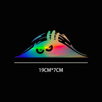 19X7CM Kreativní roztomilé samolepky do interiéru auta Vinylová nálepka Naštvané oči Motocyklové dekorativní doplňky