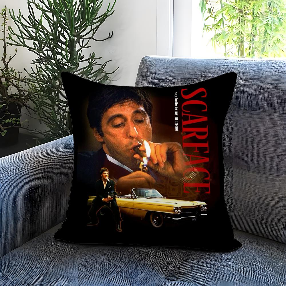 movies S-Scarface Cushion Cover Comfortable Reversible Pillow Cover Ideal for Car Sofa Bedroom & Beyond