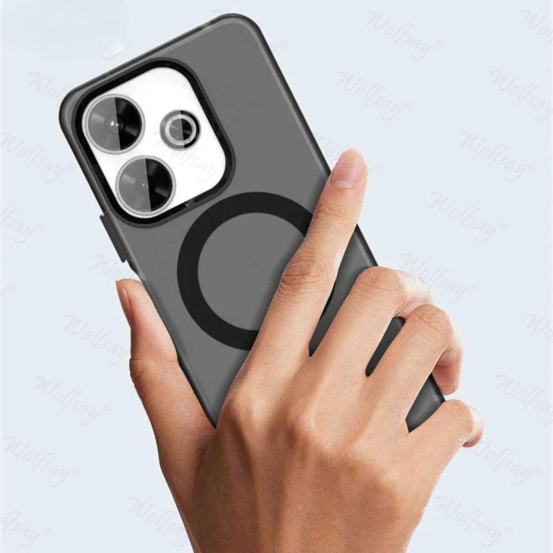 Transparent Case For Xiaomi Redmi 13 Case Redmi 13 Magnetic Adsorption Wireless Charge Back Cover For Redmi 13 Case 6.79 Inch