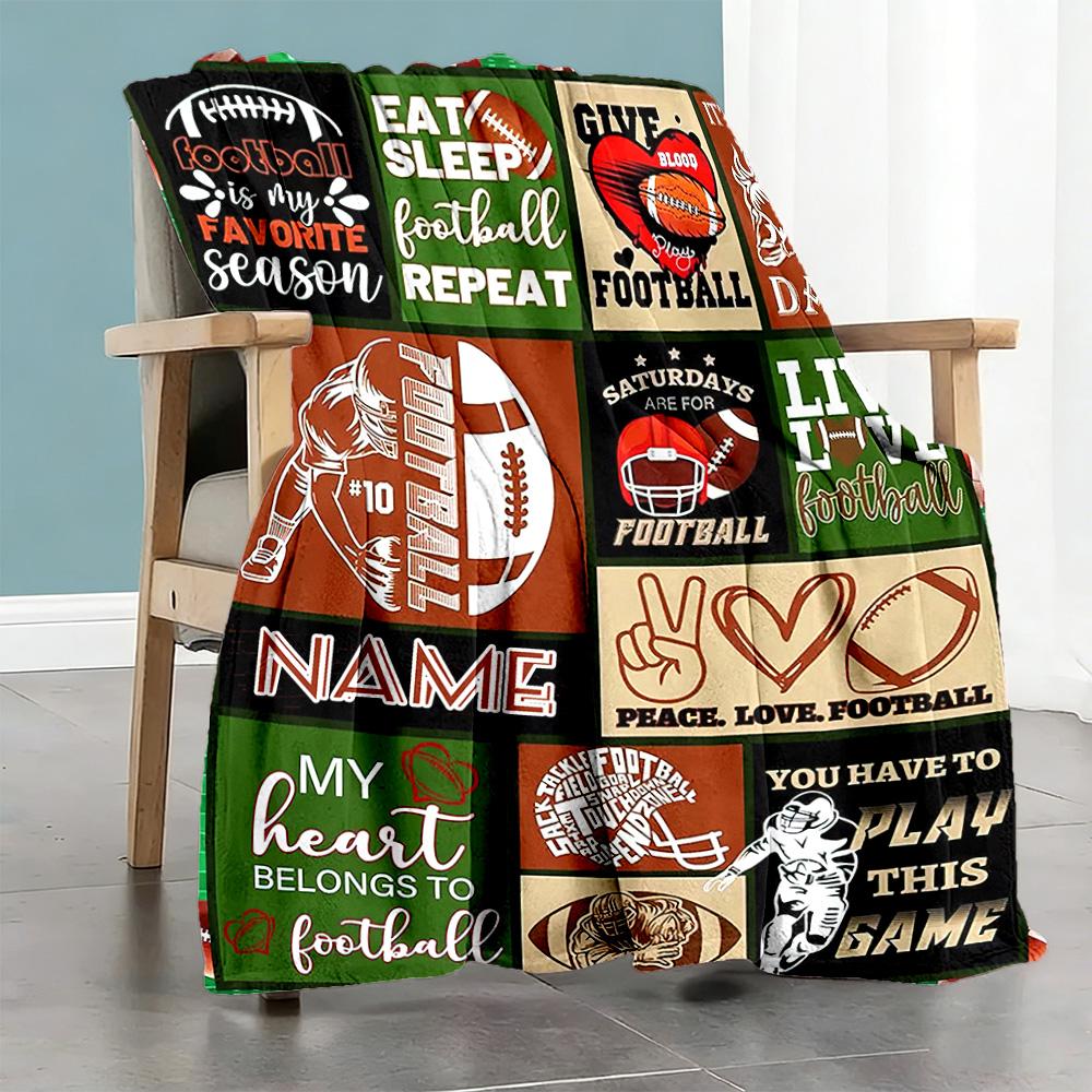 Love Rugby45 Customize Your Name Blanket Gift Customizable Blanket Soft Warm Cozy Throw For Couch Bedding Bed Office Chair Ideal for All Seasons
