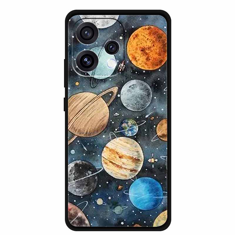 For Oppo Reno15 5G Case 6.59" Cute Cat Balck Edge Soft Silicone Wolf Phone Back Cover For Oppo Reno 15c 5G Protective Lion Funda