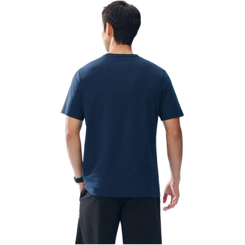 Anta Comfortable Simple Letter Round Neck Pullover Versatile Fashion Short Sleeve T-Shirt Men Tops Midnight-Blue 152527136-3