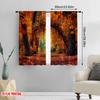 2pcs 2D flat printing St.Patrick's Day Curtain Bright orange and yellow autumn leaves 100% Polyester Without Electricity Family