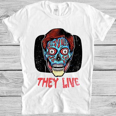 They Live Horror Movie Sci-Fi Style Gamer Cult Meme Movie Gift Tee T Shirt M997