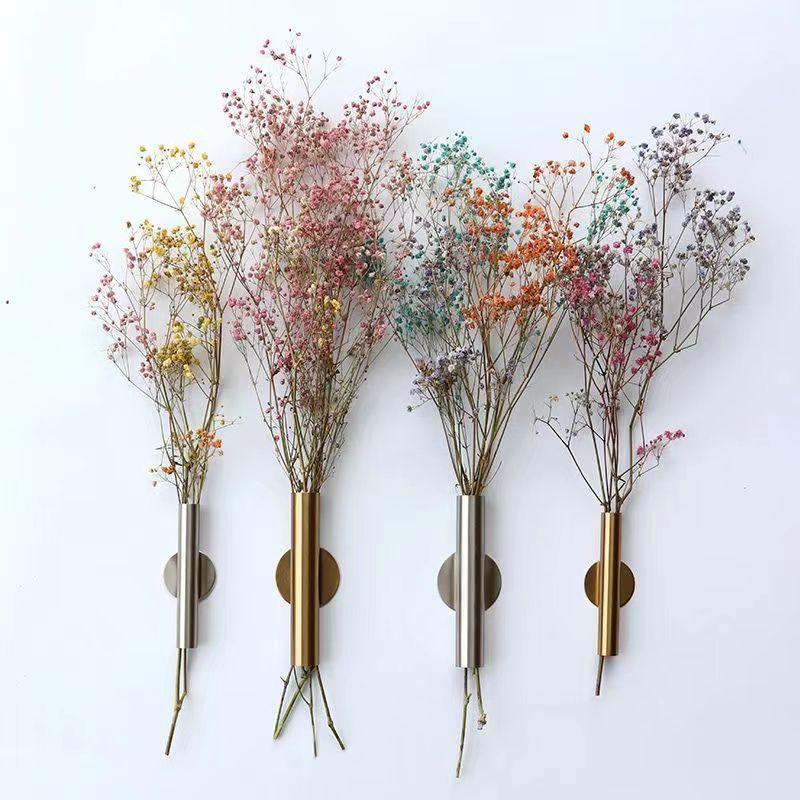1Pc Creative Punch-free Iron Wall Paste Flower Tube for Wedding Outdoor Patio Garden Home Decoration Wall Hanging Living Room Dining