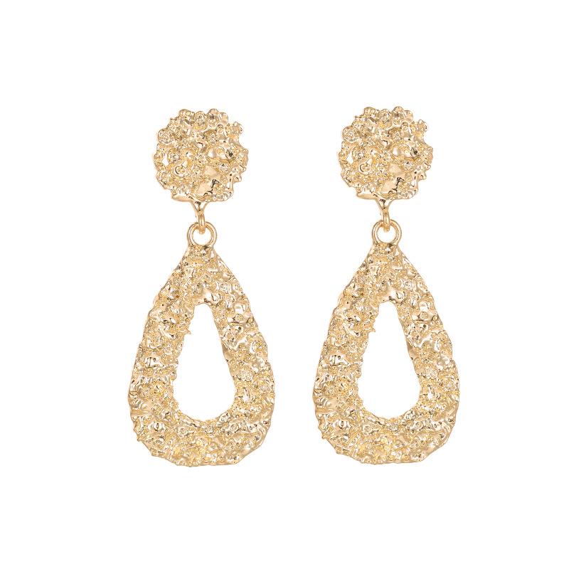 Minimalist Water Drop & Trapezoid Square Earrings - Retro Studs for Women