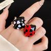 Joyful 7-Spot Ladybug Open Ring: Personalized, Versatile Handmade Jewelry for Women