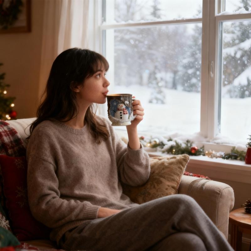 Festival Holiday Coffee Cup Dishwasher Safe Ergonomic Grip for Family Gatherings Office Use Hot Chocolate Beverages