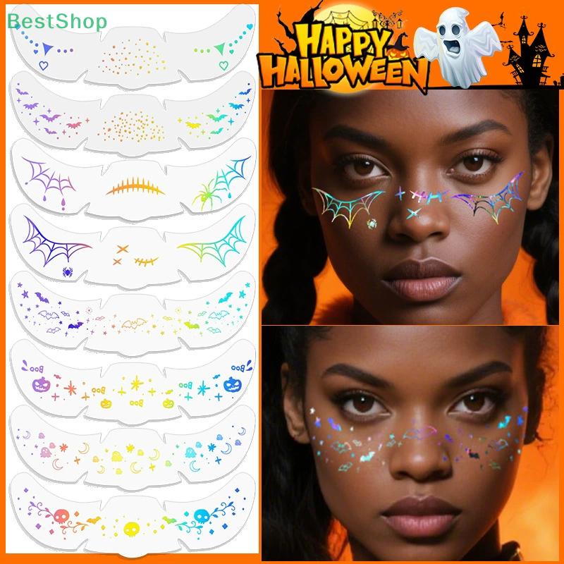 1Pcs Laser Halloween Freckle Tattoo Patch,Temporary Tattoo Stickers Hot Stamping Freckles Makeup Patches Face Makeup