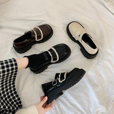 Scarpe Basse in Pelle Piccole Stile College Giapponese Jk Lolita da Donna per Primavera ed Estate Scarpe Mary Jane Retro Francesi con Suola Spessa a Torta di Spugna