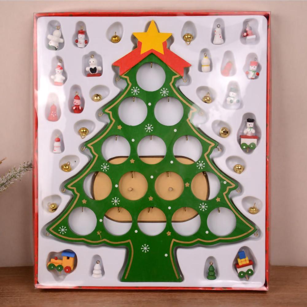 Wooden Christmas Tree Desktop Ornament DIY Mini Christmas Tree Decorations Window Display Ornament Adornos Navideños