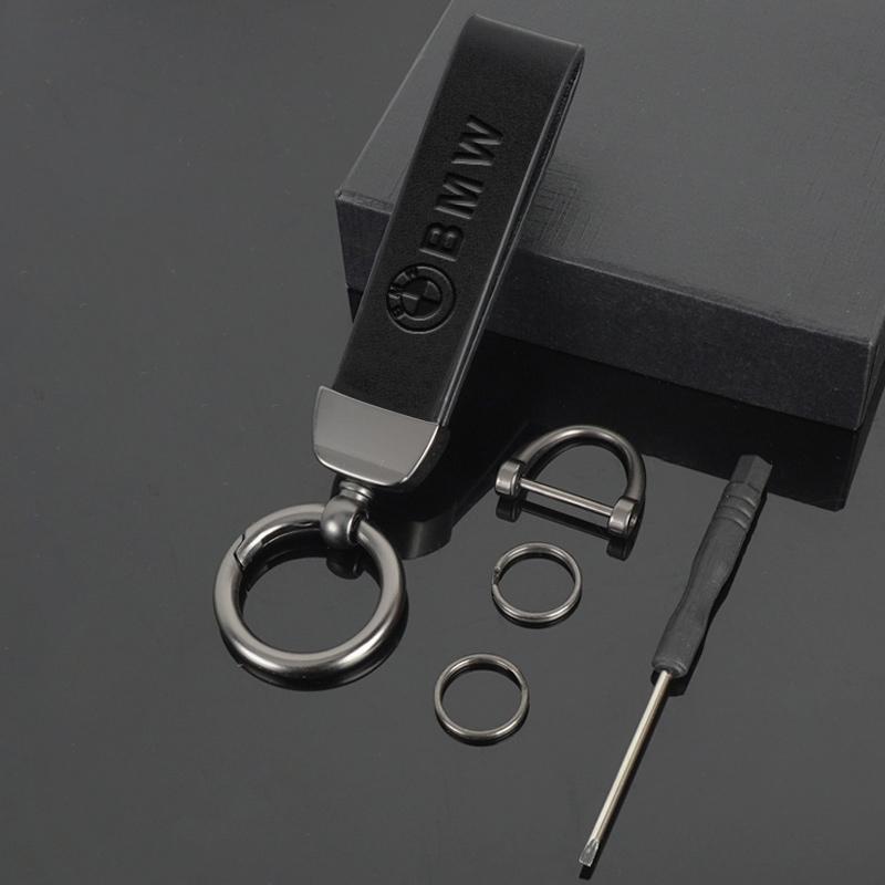 BAGD7 2026 Car Sticker Leather Car Emblem Keychain Rings Keyring For BMW F30 F10 E90 F20 E46 E60 E70 E39 E36 E87 X7 E92 E91 E28 X3 X1