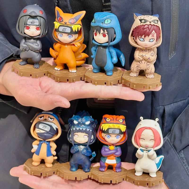 In Stock Bandai Naruto Pajamars Blind Box Chibi Pajama Style Figures Christmas Gifts Desktop Decoration Collection Trendy Toys